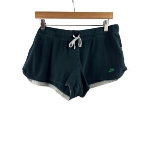 Women’s Nike Large Navy Blue Mini Lounge Shorts w/ Green Logo